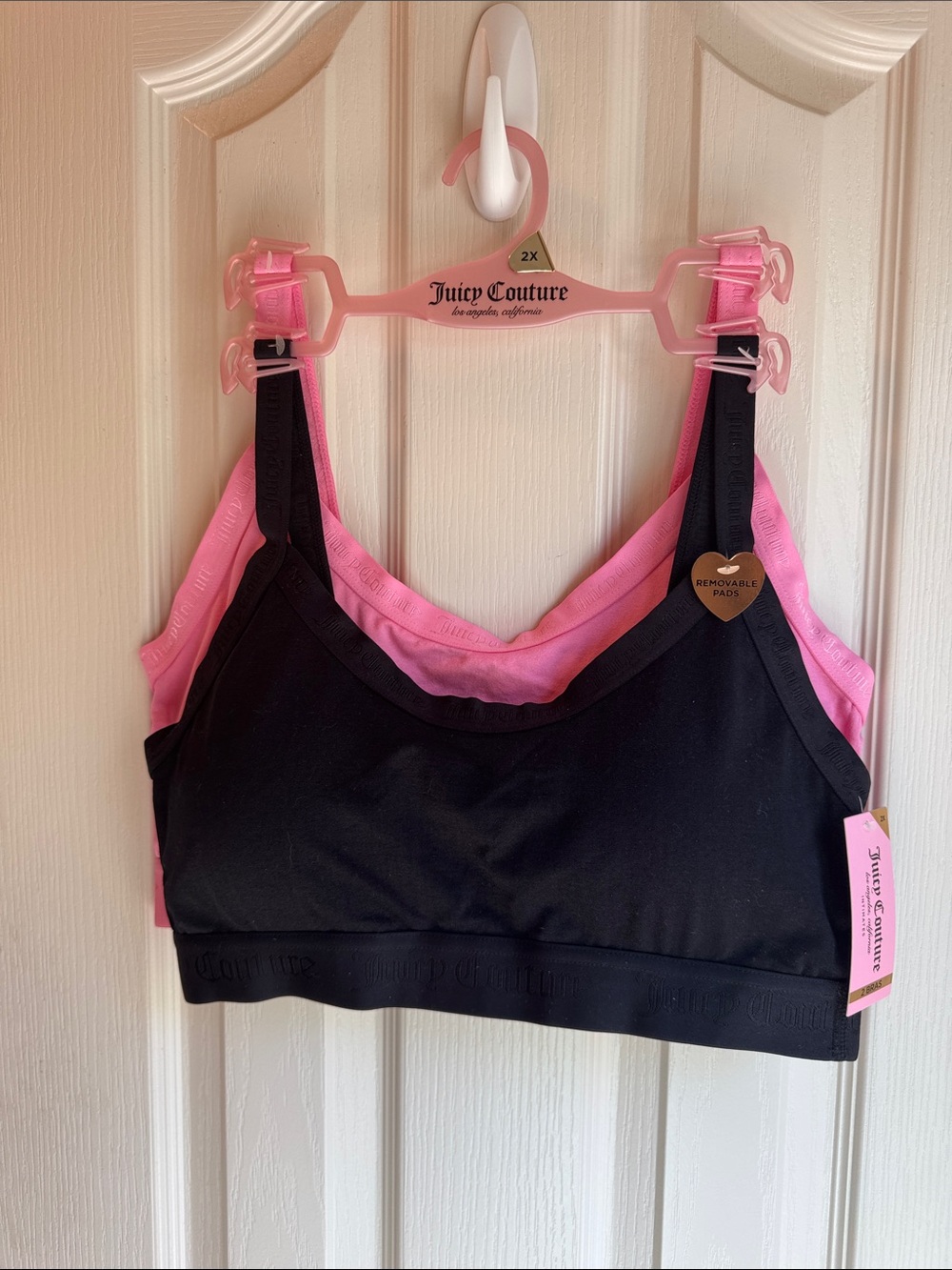 NWT JUICY COUTURE INTIMATE 2 BRA SET PINK & BLACK JUICY!!
